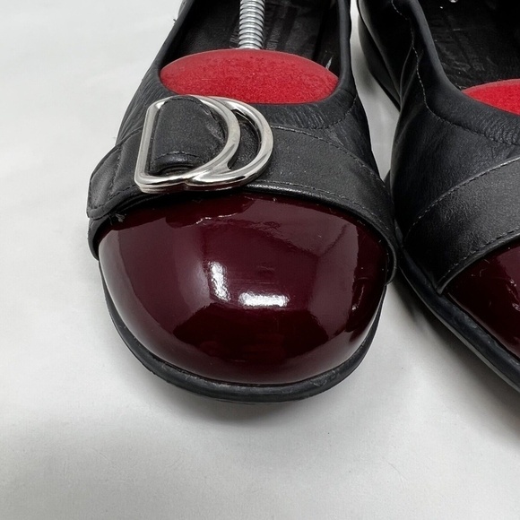 Mephisto Womens Amelia Black Calfskin Patent Cap Toe Ballet Flat Shoes 5 US 7.5 - Picture 4 of 10